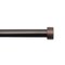 Threadmade Home Serena Single Curtain Rod with Contemporary Cap Finial, Antique Bronze - 48"W x 86"L